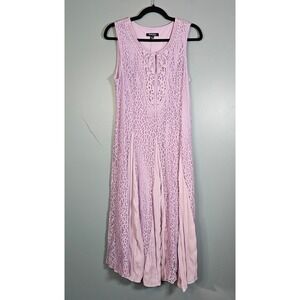 Chadwicks of Boston Lavender Lace Midi Dress Petite Medium PM Sleeveless 44020